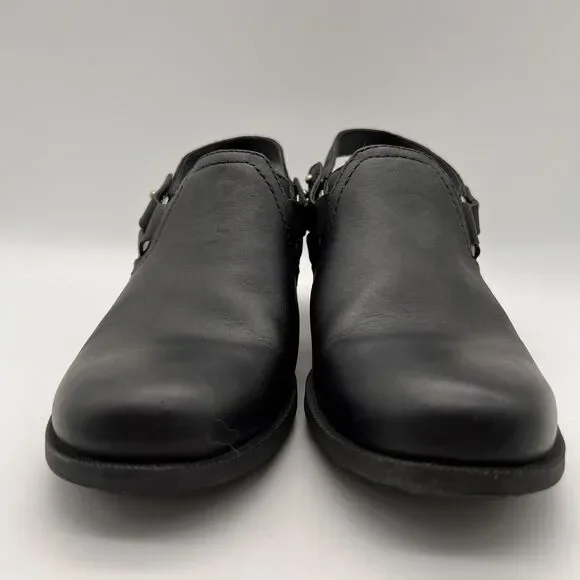 TEVA Foxy Black Leather Adjustable Slingback Mid Block Heel Clogs Women’s 7.5 - Picture 8 of 12